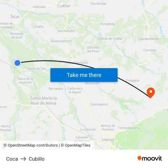 Coca to Cubillo map