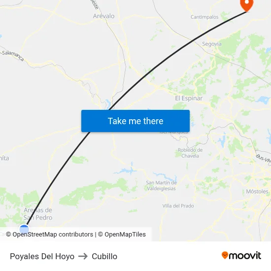 Poyales Del Hoyo to Cubillo map