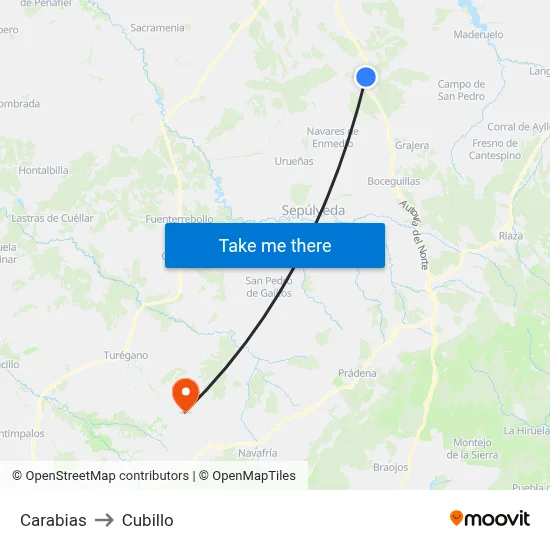 Carabias to Cubillo map