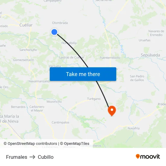 Frumales to Cubillo map