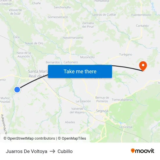 Juarros De Voltoya to Cubillo map