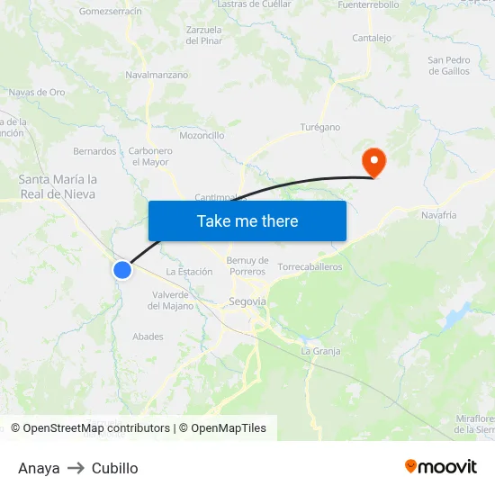 Anaya to Cubillo map