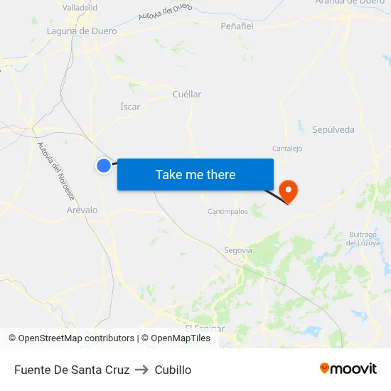 Fuente De Santa Cruz to Cubillo map