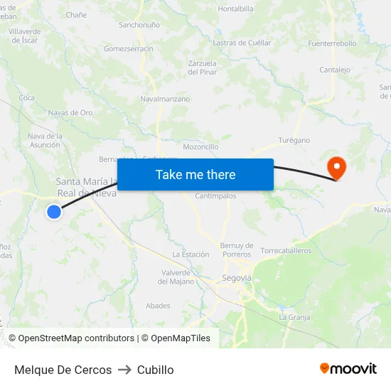Melque De Cercos to Cubillo map