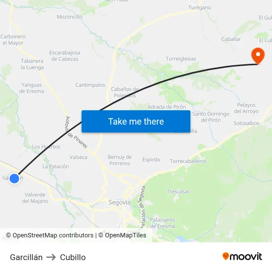 Garcillán to Cubillo map