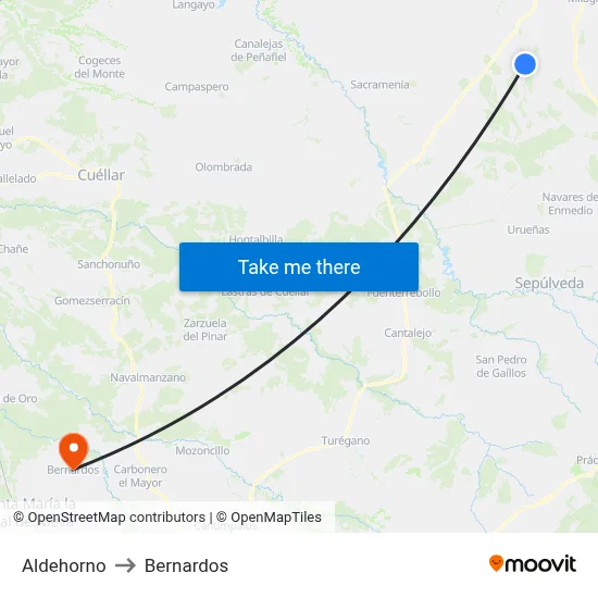 Aldehorno to Bernardos map