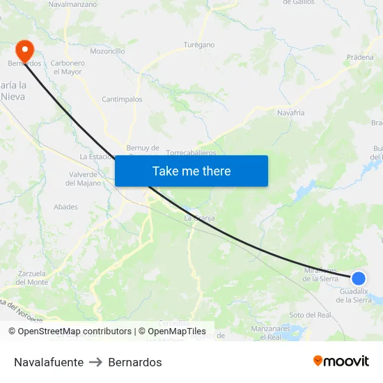 Navalafuente to Bernardos map