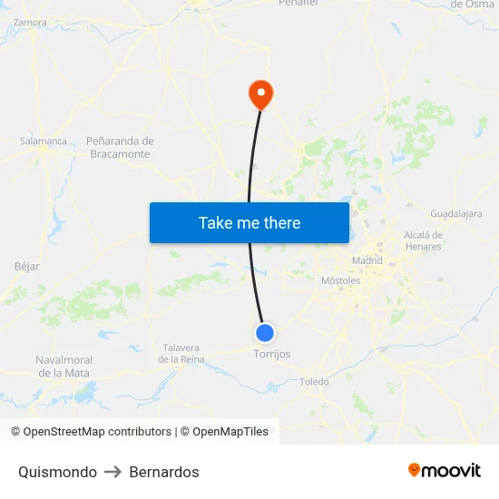 Quismondo to Bernardos map