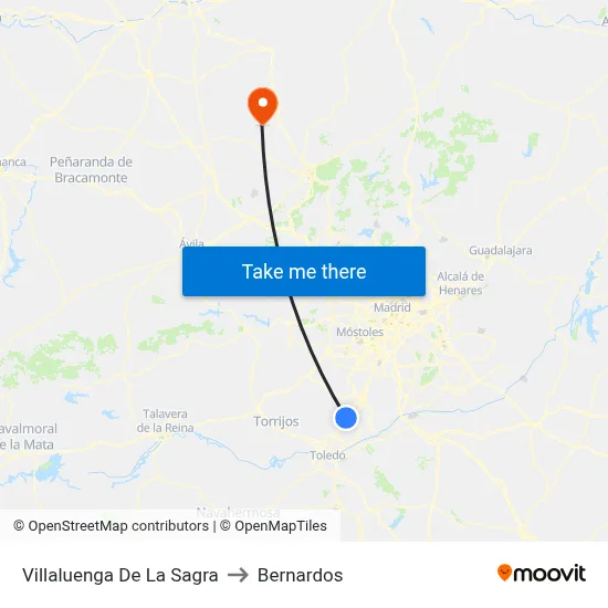 Villaluenga De La Sagra to Bernardos map