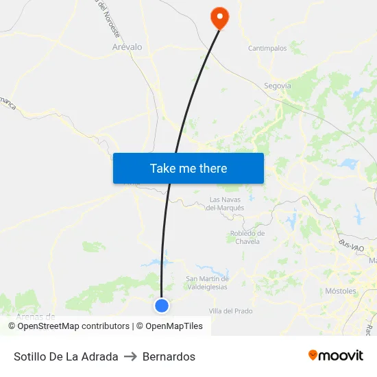 Sotillo De La Adrada to Bernardos map