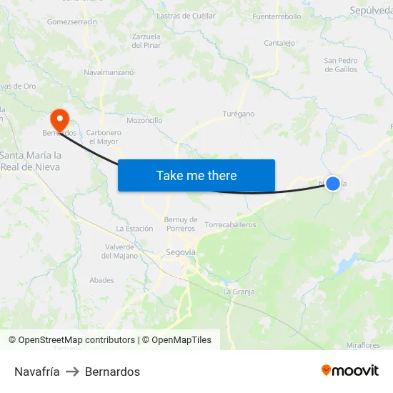 Navafría to Bernardos map