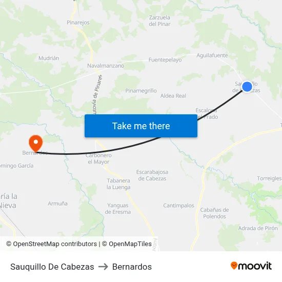 Sauquillo De Cabezas to Bernardos map