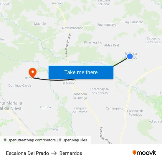 Escalona Del Prado to Bernardos map