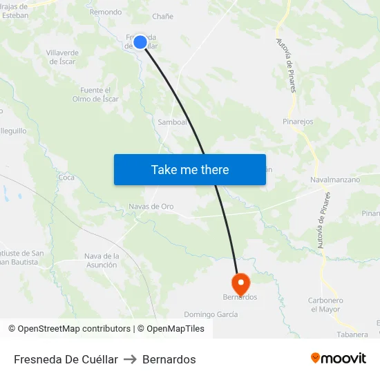 Fresneda De Cuéllar to Bernardos map