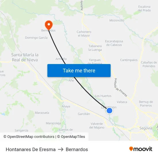 Hontanares De Eresma to Bernardos map