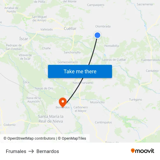Frumales to Bernardos map