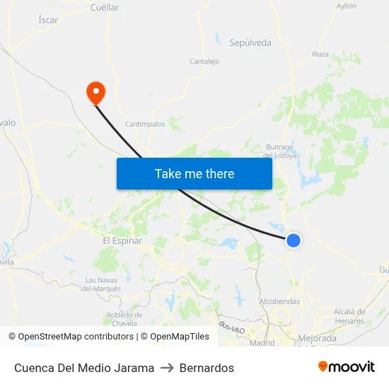 Cuenca Del Medio Jarama to Bernardos map