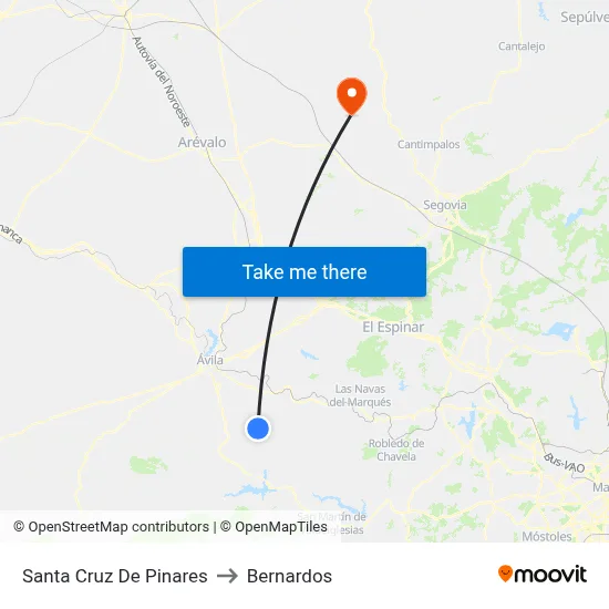 Santa Cruz De Pinares to Bernardos map