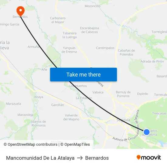 Mancomunidad De La Atalaya to Bernardos map