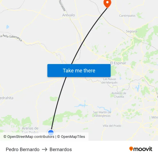 Pedro Bernardo to Bernardos map