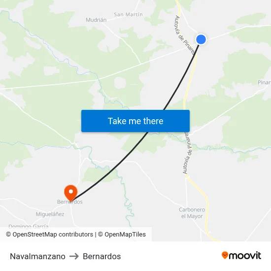 Navalmanzano to Bernardos map