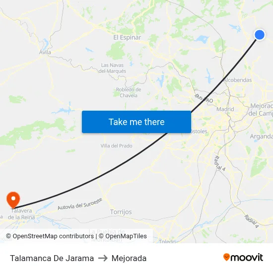 Talamanca De Jarama to Mejorada map