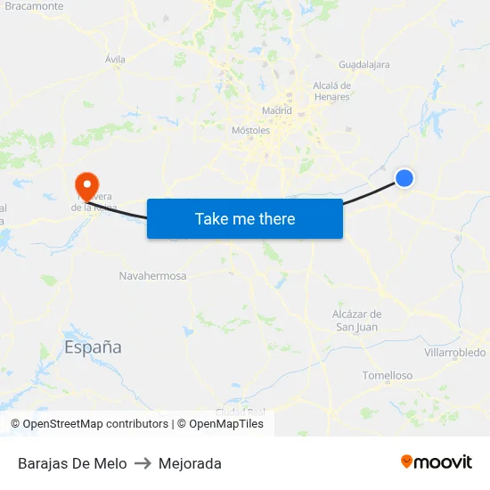 Barajas De Melo to Mejorada map