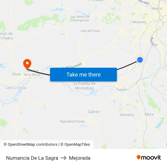 Numancia De La Sagra to Mejorada map