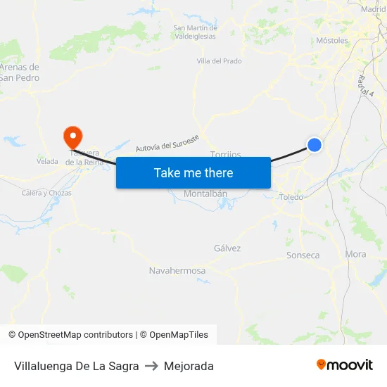 Villaluenga De La Sagra to Mejorada map