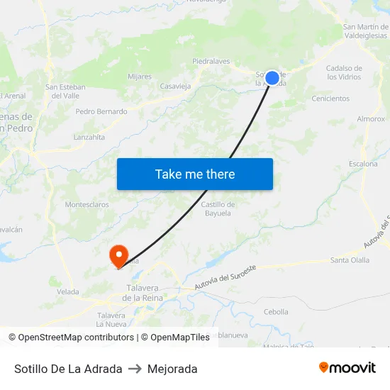 Sotillo De La Adrada to Mejorada map