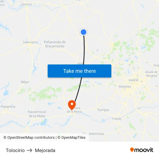 Tolocirio to Mejorada map
