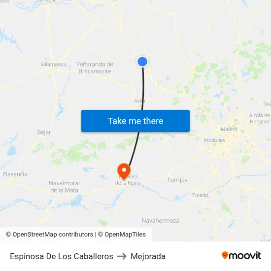 Espinosa De Los Caballeros to Mejorada map