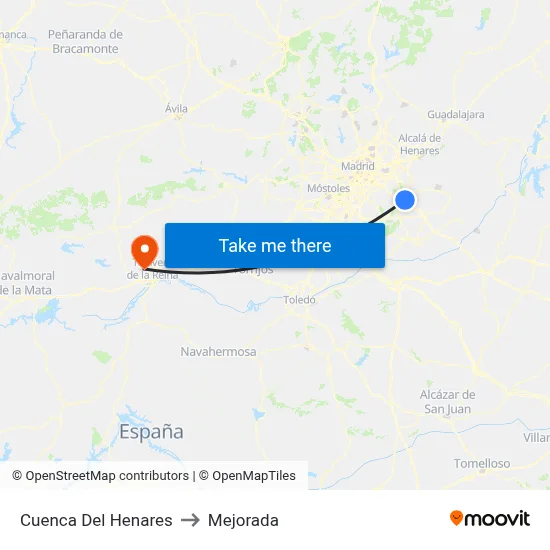 Cuenca Del Henares to Mejorada map