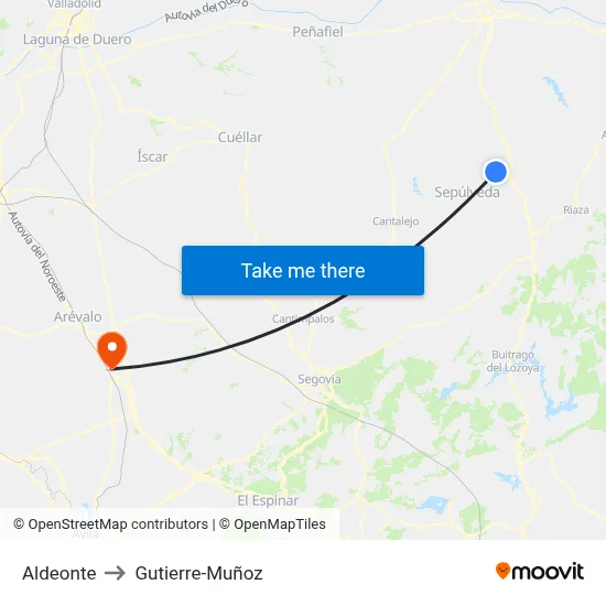 Aldeonte to Gutierre-Muñoz map