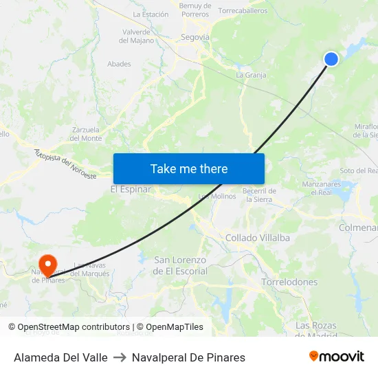 Alameda Del Valle to Navalperal De Pinares map