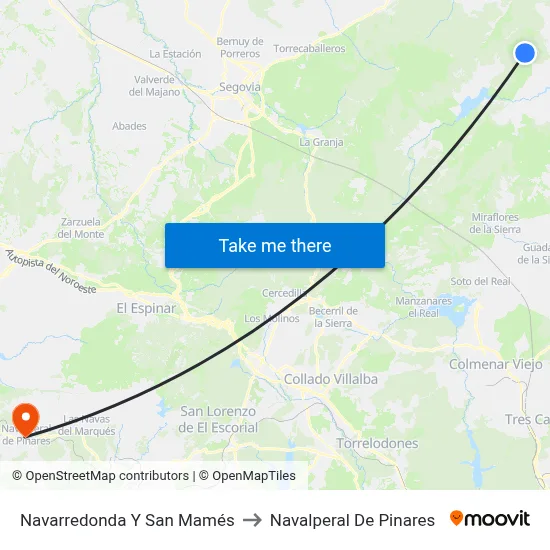 Navarredonda Y San Mamés to Navalperal De Pinares map