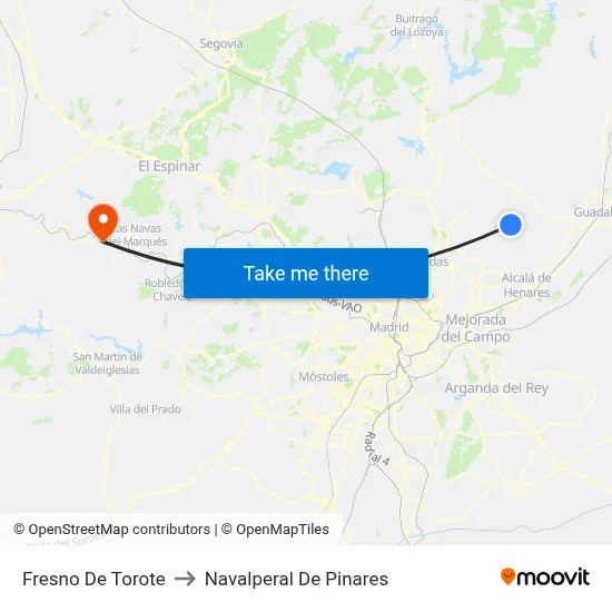 Fresno De Torote to Navalperal De Pinares map