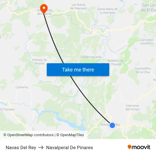 Navas Del Rey to Navalperal De Pinares map
