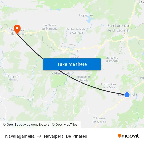 Navalagamella to Navalperal De Pinares map