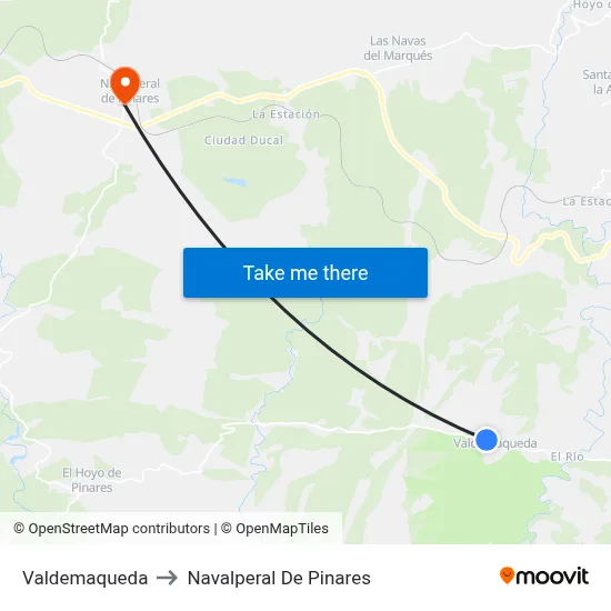 Valdemaqueda to Navalperal De Pinares map