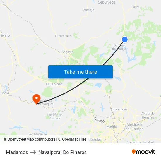 Madarcos to Navalperal De Pinares map