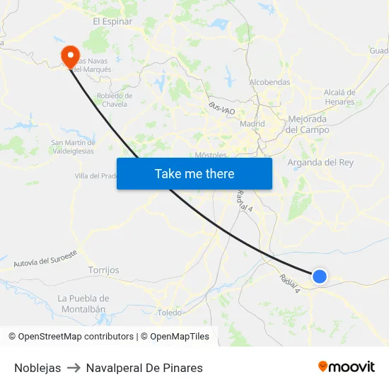 Noblejas to Navalperal De Pinares map