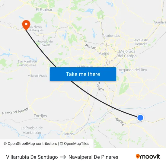Villarrubia De Santiago to Navalperal De Pinares map