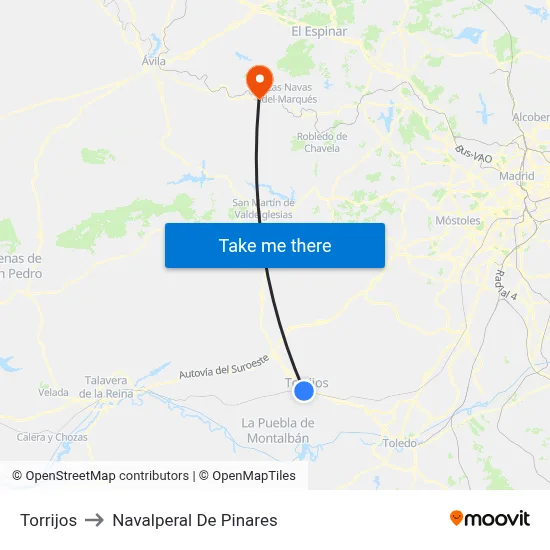 Torrijos to Navalperal De Pinares map