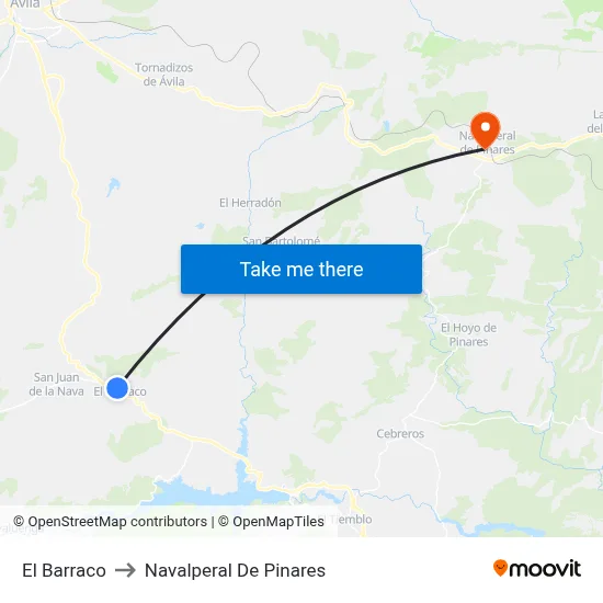El Barraco to Navalperal De Pinares map
