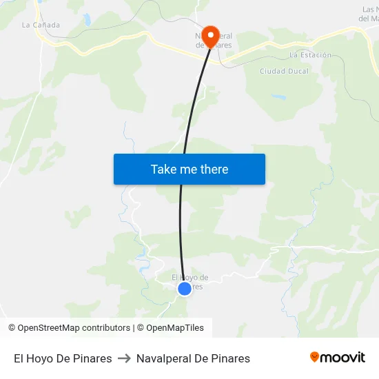 El Hoyo De Pinares to Navalperal De Pinares map