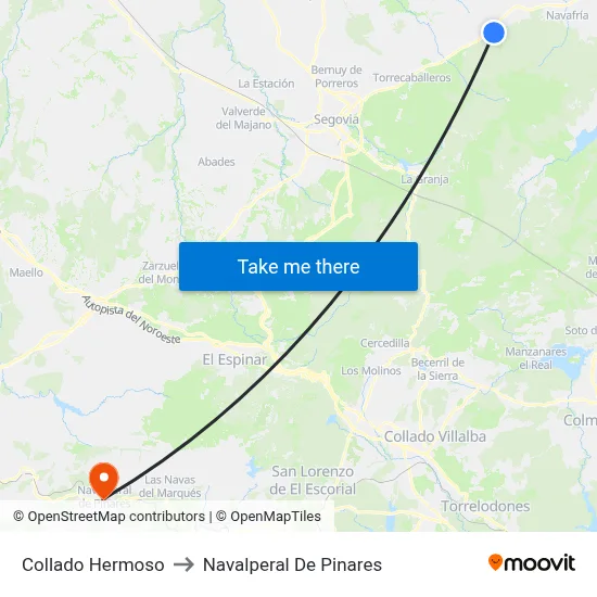 Collado Hermoso to Navalperal De Pinares map