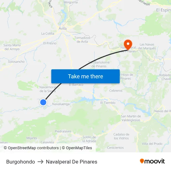 Burgohondo to Navalperal De Pinares map