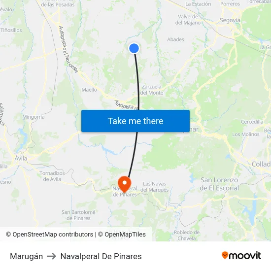 Marugán to Navalperal De Pinares map