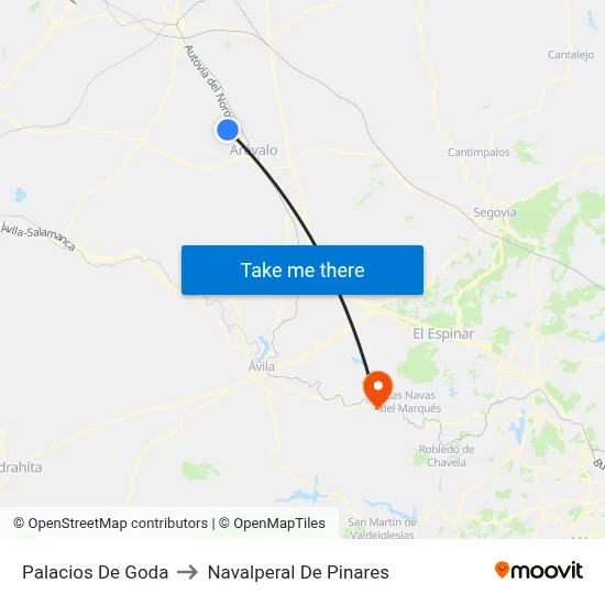 Palacios De Goda to Navalperal De Pinares map
